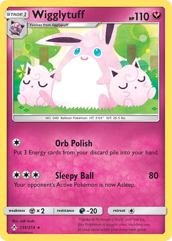 Wigglytuff (135/214) [Sun & Moon: Unbroken Bonds] Reverse Holofoil - Deck Out Gaming