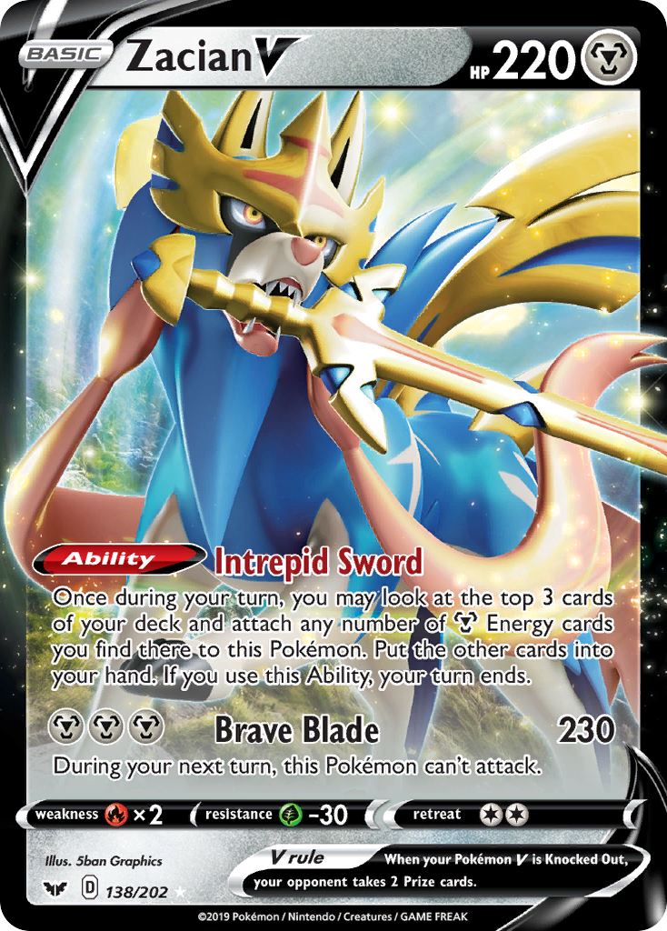 Zacian V [SWSH01: Sword & Shield Base Set] - Deck Out Gaming