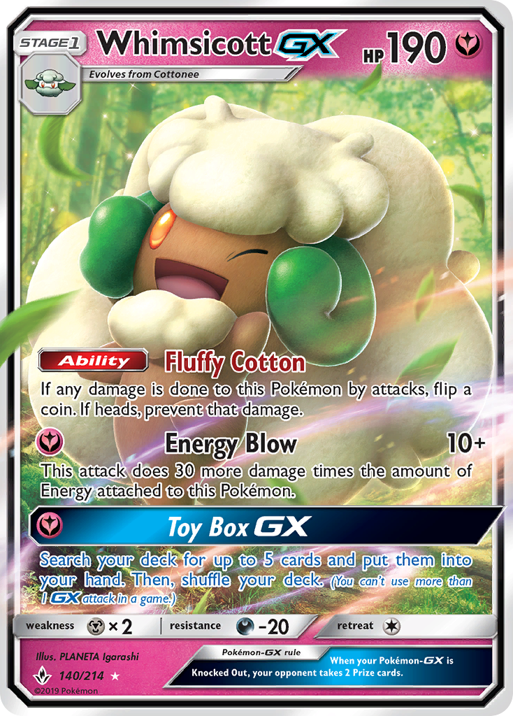 Whimsicott GX (140/214) [Sun & Moon: Unbroken Bonds] - Deck Out Gaming