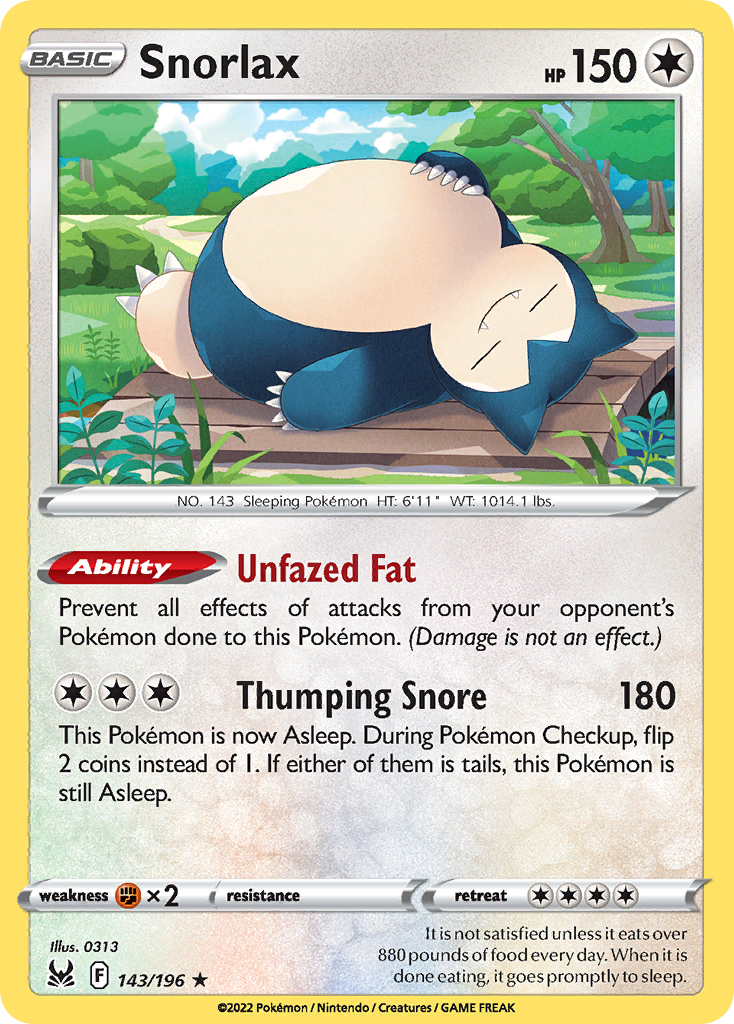 Snorlax (143/196) [Sword & Shield: Lost Origin] - Deck Out Gaming