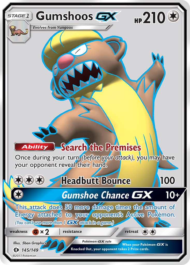 Gumshoos GX (Full Art) (145) [SM Base Set] - Deck Out Gaming