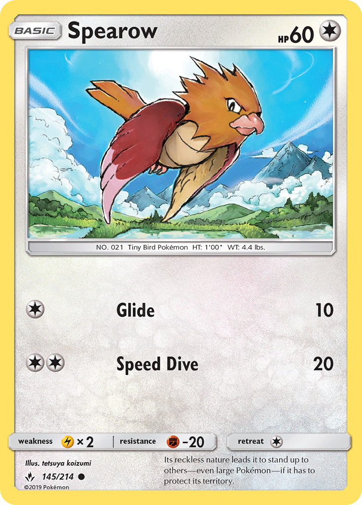 Spearow (145/214) [Sun & Moon: Unbroken Bonds] Reverse Holofoil - Deck Out Gaming