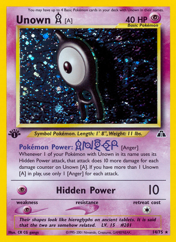 Unown [A] (14/75) [Neo Discovery 1st Edition] - Deck Out Gaming