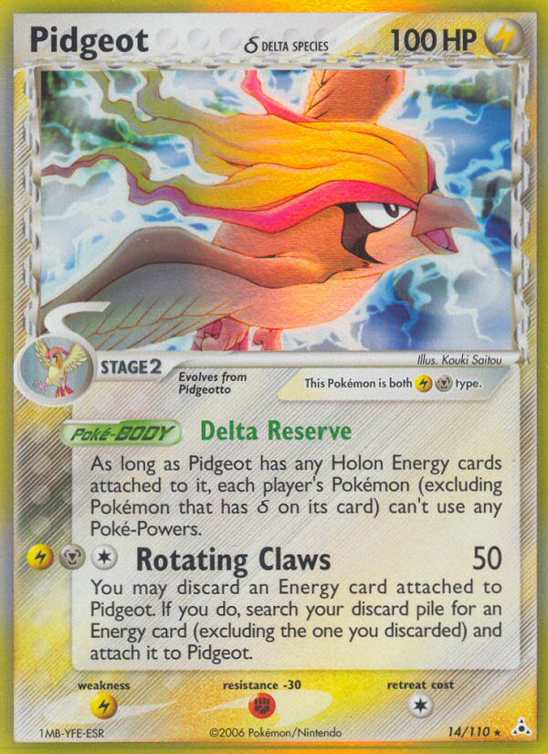 Pidgeot (14/110) (Delta Species) (Stamped) [EX: Holon Phantoms] - Deck Out Gaming