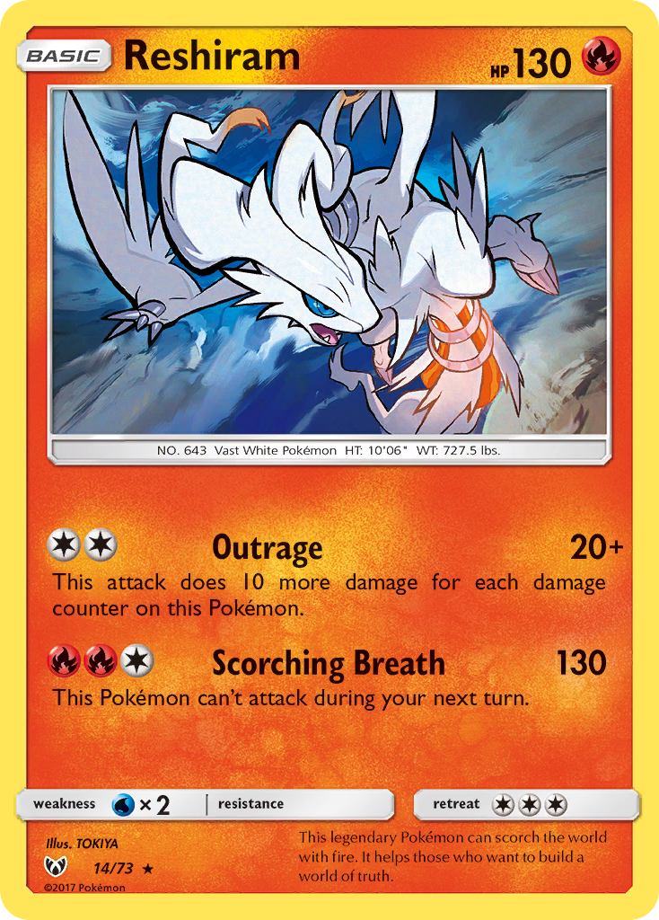 Reshiram (14/73) [Sun & Moon: Shining Legends] - Deck Out Gaming