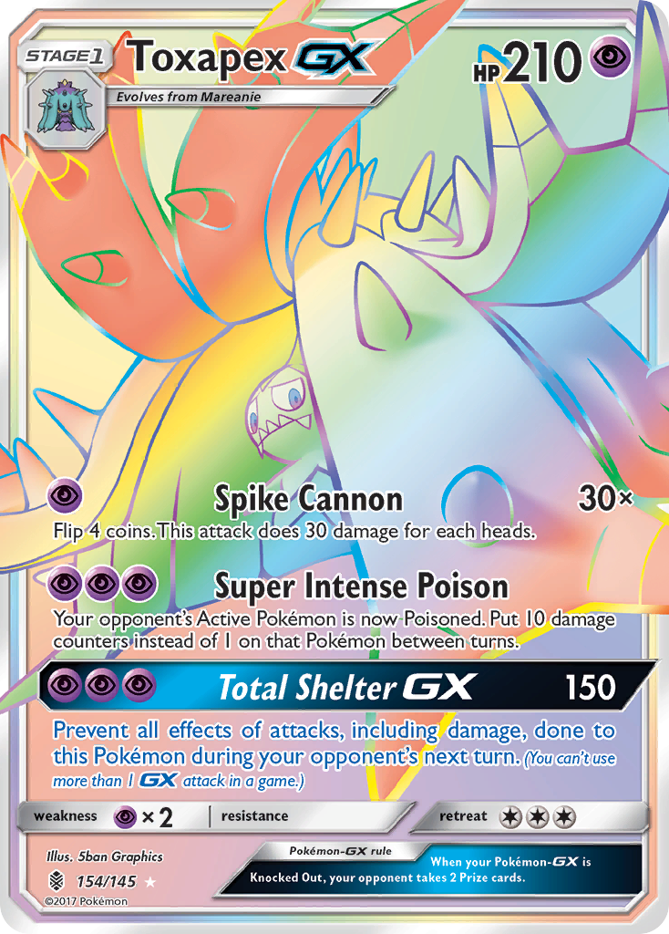 Toxapex GX (Secret) (154) [SM - Guardians Rising] - Deck Out Gaming