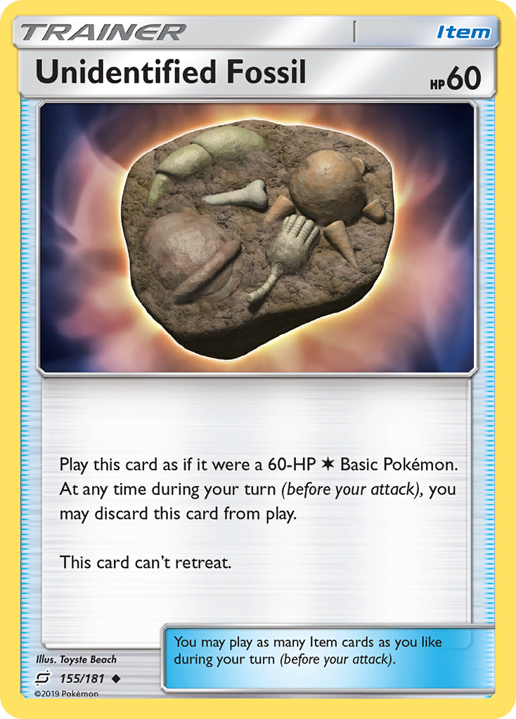 Unidentified Fossil (155/181) [Sun & Moon: Team Up] Reverse Holofoil - Deck Out Gaming