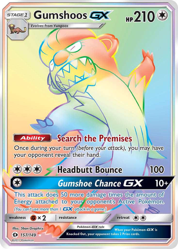 Gumshoos GX (Secret) (157) [SM Base Set] - Deck Out Gaming