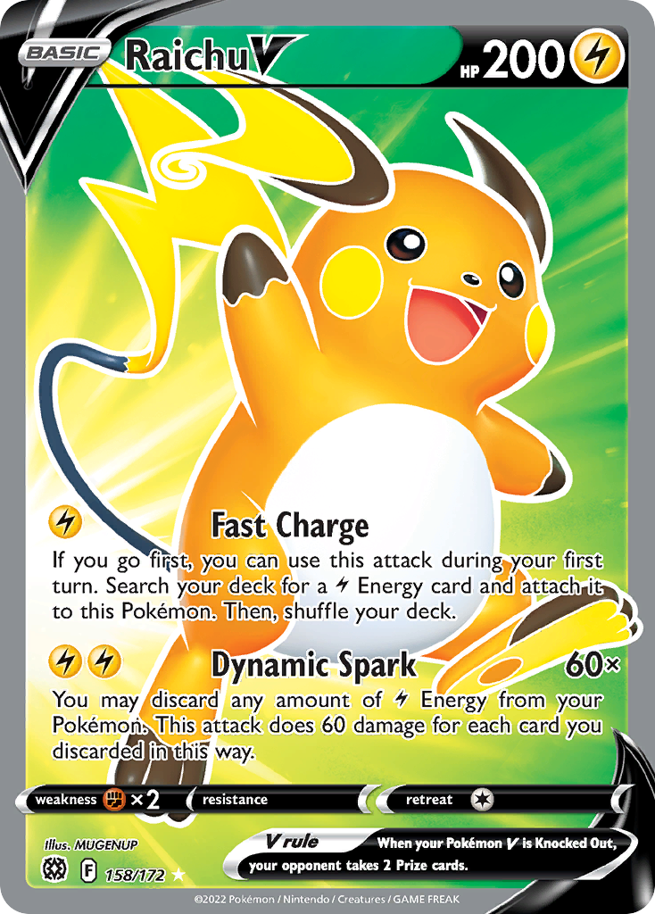 Raichu V (158/172) [Sword & Shield: Brilliant Stars] - Deck Out Gaming