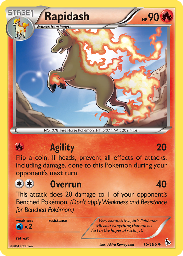 Rapidash (15) [XY - Flashfire] Reverse Holofoil - Deck Out Gaming