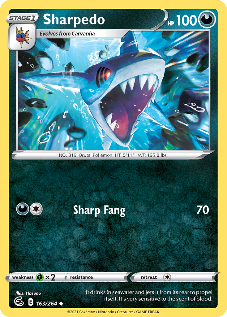 Sharpedo (163/264) [Sword & Shield: Fusion Strike] Reverse Holofoil - Deck Out Gaming