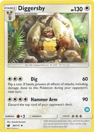 Diggersby (88/111) (Deck Exclusive #18) [Sun & Moon: Trainer Kit - Alolan Ninetales] - Deck Out Gaming