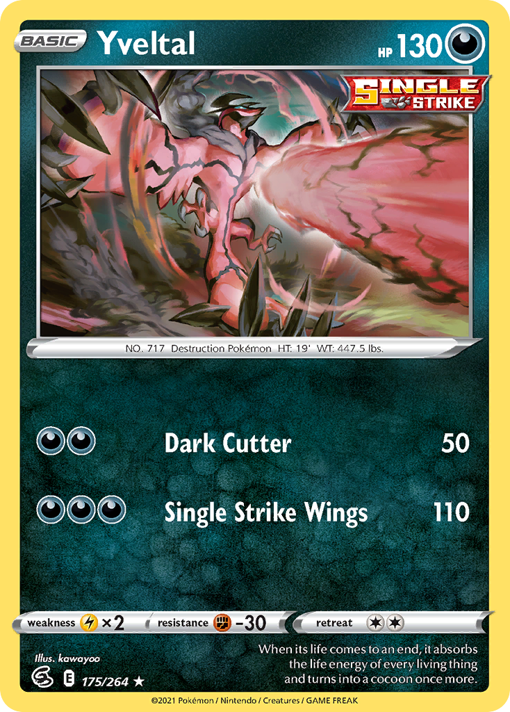 Yveltal (175/264) [Sword & Shield: Fusion Strike] Reverse Holofoil - Deck Out Gaming