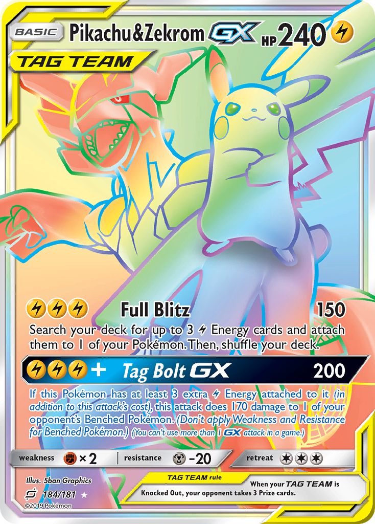 Pikachu & Zekrom GX (184/181) [Sun & Moon: Team Up] - Deck Out Gaming