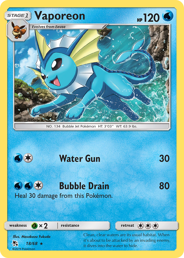 Vaporeon (18/68) [Hidden Fates] - Deck Out Gaming