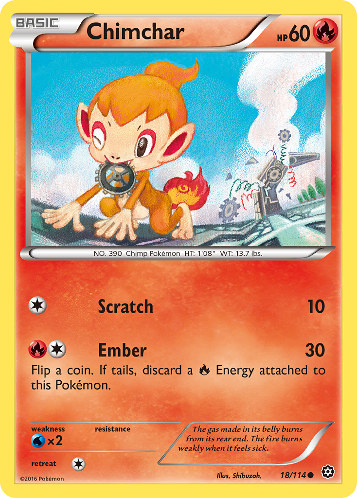 Chimchar (18) [XY - Steam Siege] - Deck Out Gaming