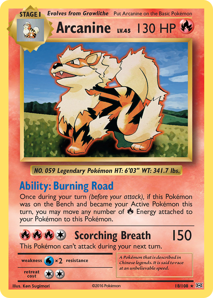 Arcanine (18) [XY - Evolutions] Reverse Holofoil - Deck Out Gaming