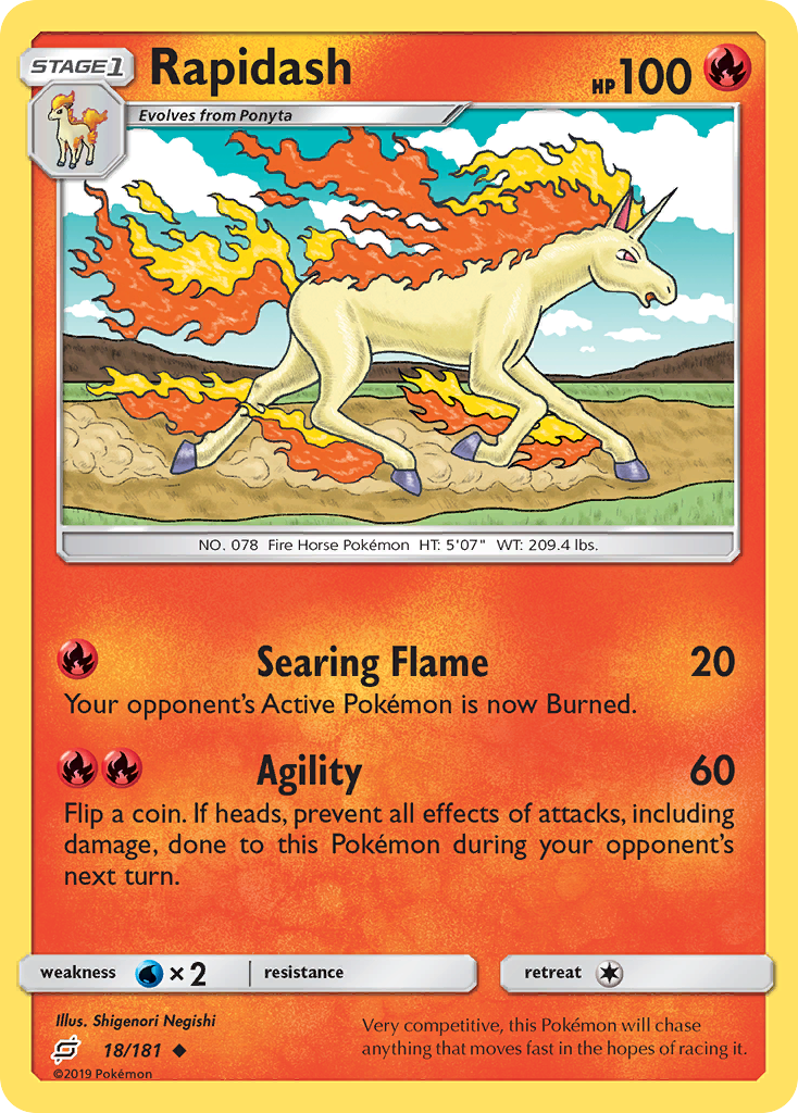 Rapidash (18/181) [Sun & Moon: Team Up] Reverse Holofoil - Deck Out Gaming