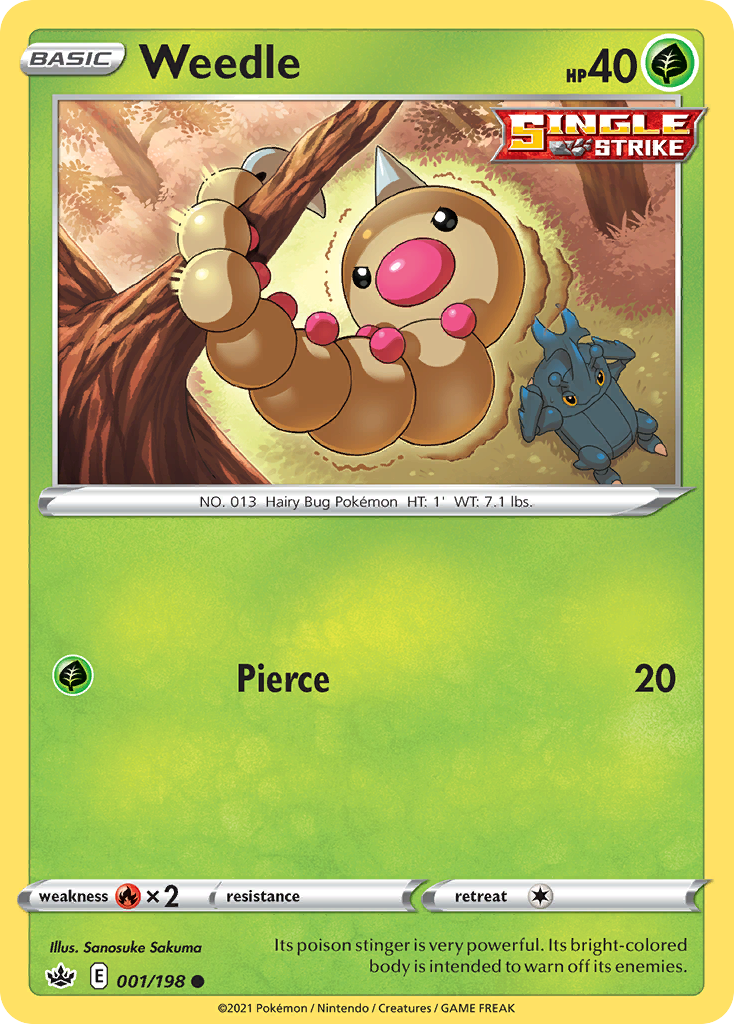 Weedle (001/198) [Sword & Shield: Chilling Reign] Reverse Holofoil