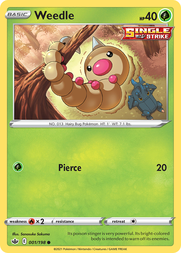 Weedle (001/198) [Sword & Shield: Chilling Reign] Reverse Holofoil - Deck Out Gaming