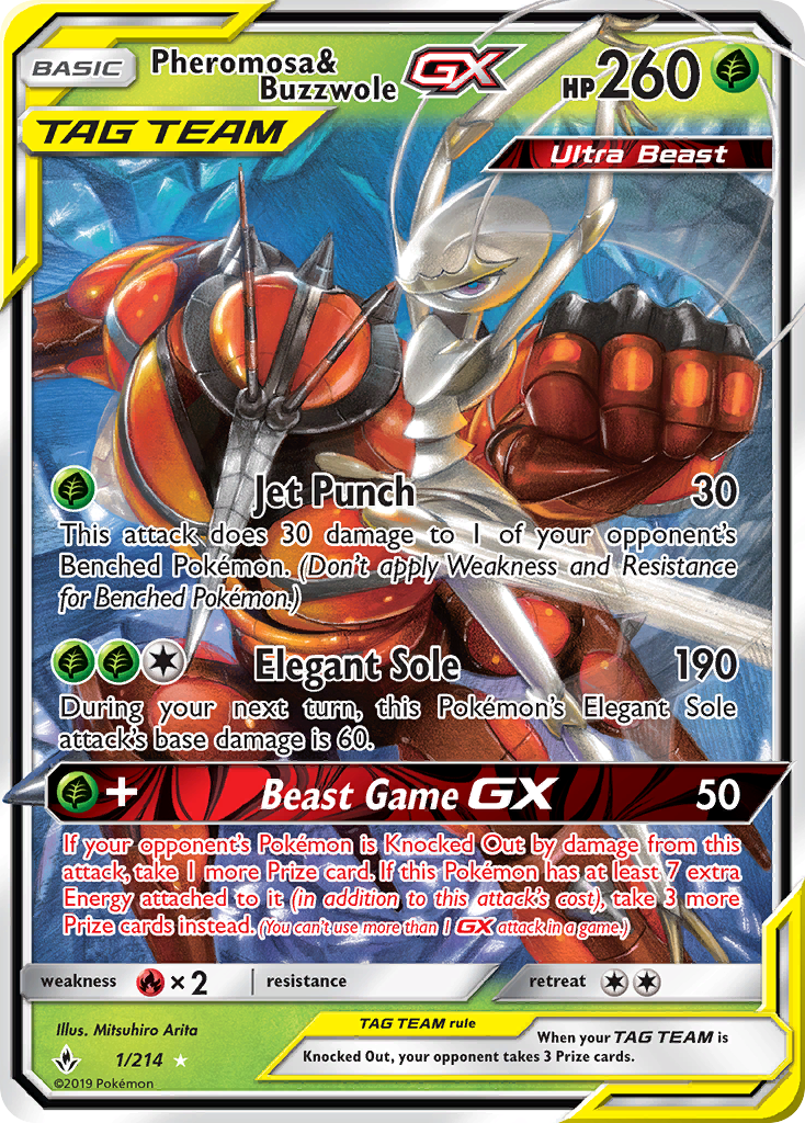 Pheromosa & Buzzwole GX (1/214) [Sun & Moon: Unbroken Bonds] - Deck Out Gaming