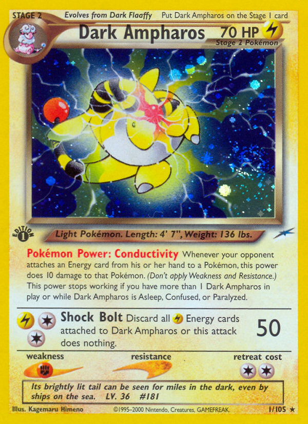 Dark Ampharos (1/105) [Neo Destiny 1st Edition] - Deck Out Gaming