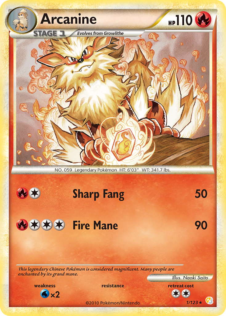 Arcanine (1) [HeartGold SoulSilver] Reverse Holofoil - Deck Out Gaming