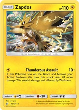 Zapdos (40/181) (Theme Deck Exclusive) [Sun & Moon: Team Up] - Deck Out Gaming