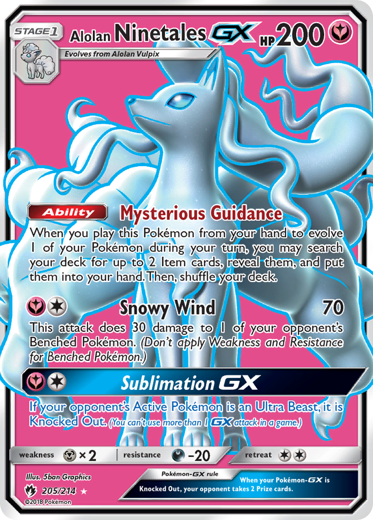 Alolan Ninetales GX (Full Art) (205) [SM - Lost Thunder] - Deck Out Gaming