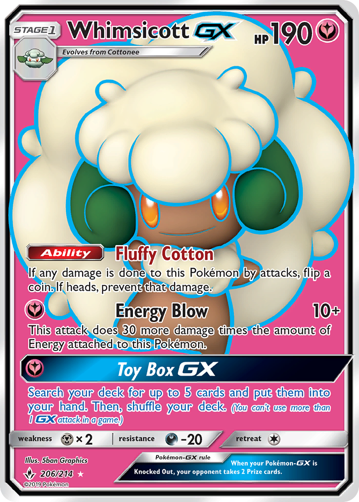 Whimsicott GX (206/214) [Sun & Moon: Unbroken Bonds] - Deck Out Gaming