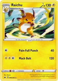 Raichu (066/202) [SWSH01: Sword & Shield Base Set] Reverse Holofoil