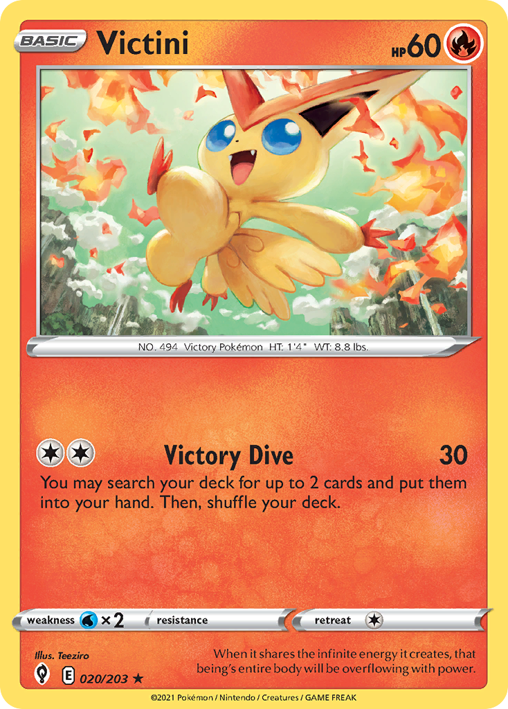 Victini (020/203) [Sword & Shield: Evolving Skies] Reverse Holofoil - Deck Out Gaming