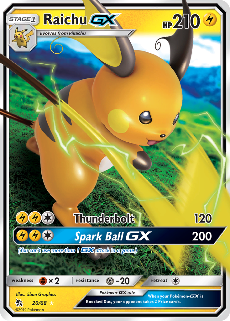 Raichu GX (20/68) [Hidden Fates] - Deck Out Gaming