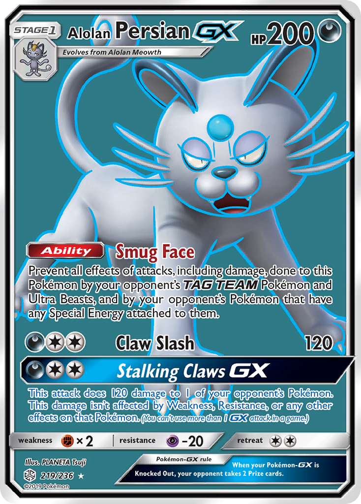 Alolan Persian GX (Full Art) (219/236) [SM - Cosmic Eclipse] - Deck Out Gaming