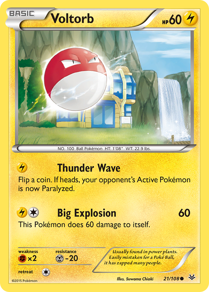 Voltorb (21) [XY - Roaring Skies] Reverse Holofoil - Deck Out Gaming