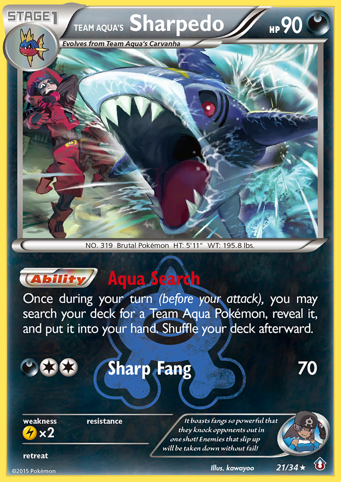 Team Aqua's Sharpedo (21) [Double Crisis]