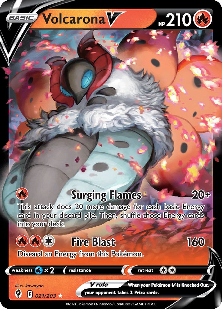 Volcarona V (021/203) [Sword & Shield: Evolving Skies]