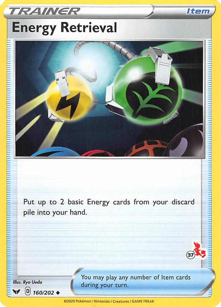 Energy Retrieval (160/202) (Cinderace Stamp #37) [Battle Academy 2022] - Deck Out Gaming