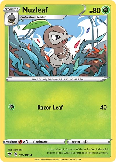 Nuzleaf [SWSH04: Vivid Voltage] Reverse Holofoil - Deck Out Gaming