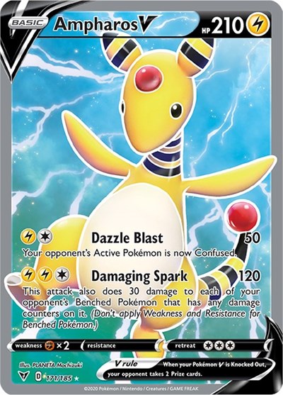 Ampharos V (Full Art) [SWSH04: Vivid Voltage] - Deck Out Gaming