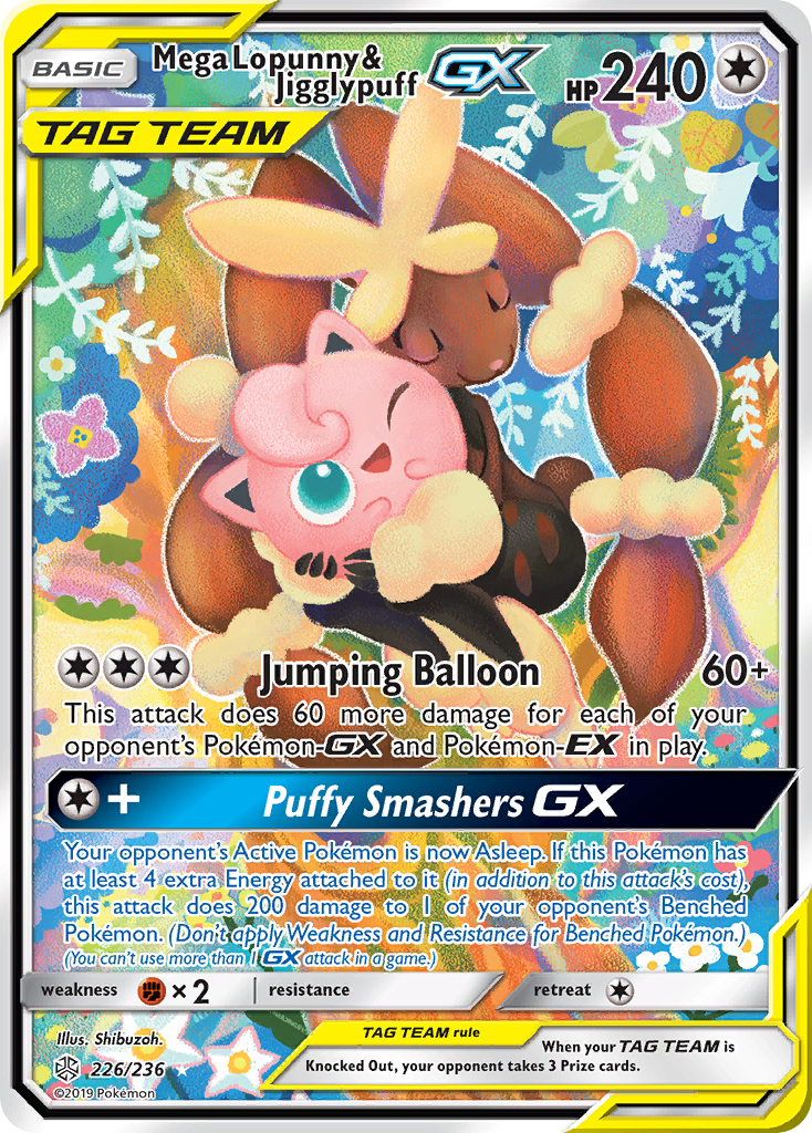 Mega Lopunny & Jigglypuff GX (Alternate Art) (226/236) [SM - Cosmic Eclipse] - Deck Out Gaming