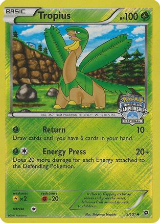 Tropius - 5/101 (National Championship Promo) [Black & White: Plasma Blast] - Deck Out Gaming