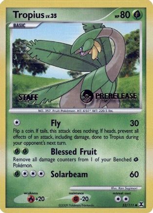 Tropius - 52/111 (Prerelease Promo) [Staff] [Nintendo: Black Star Promos] - Deck Out Gaming