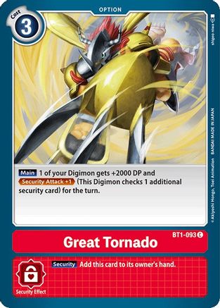 Great Tornado (BT1-093) [Release Special Booster]