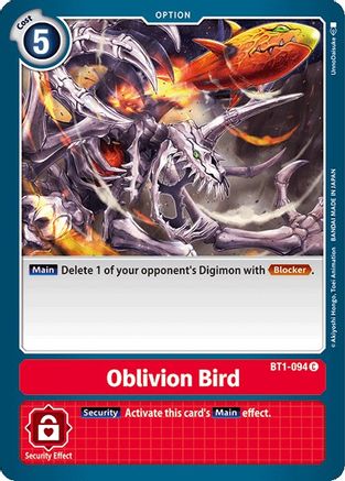 Oblivion Bird (BT1-094) [Release Special Booster]