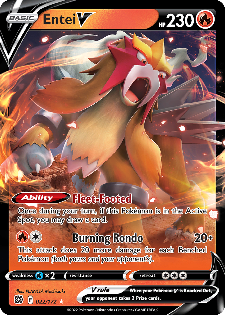 Entei V (022/172) [Sword & Shield: Brilliant Stars] - Deck Out Gaming