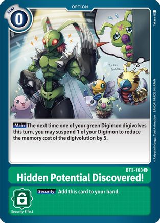 Hidden Potential Discovered! (BT3-103) [Release Special Booster]