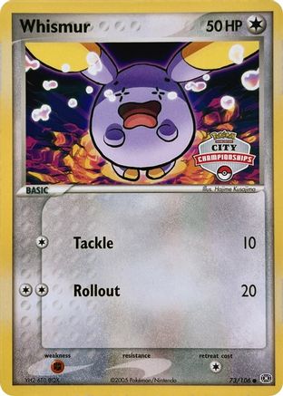 Whismur - 73/106 (City Championship) [League & Championship Cards] - Deck Out Gaming