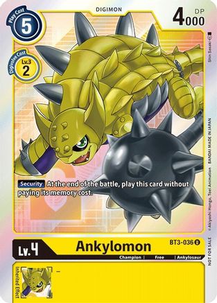 Ankylomon (Box Topper) (BT3-036) [Release Special Booster] Foil