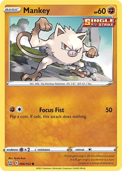 Mankey [SWSH05: Battle Styles] Reverse Holofoil - Deck Out Gaming